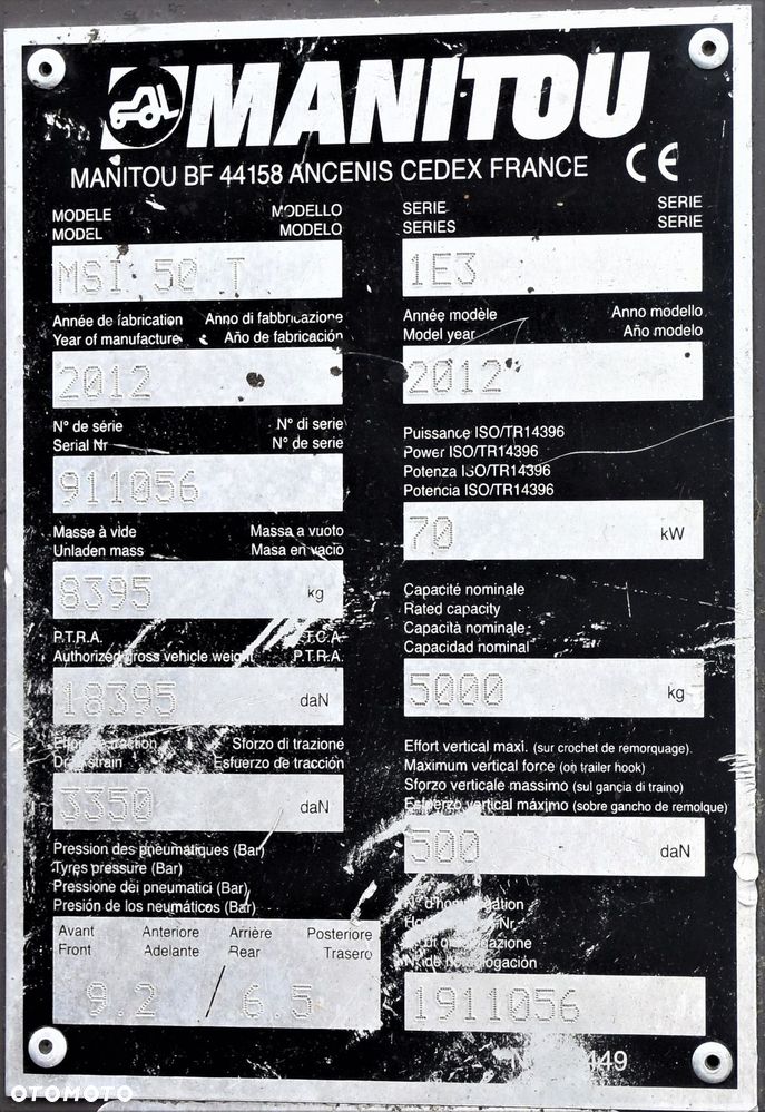 Manitou MSI50T - 1E3 * WÓZEK WIDŁOWY * STAN BDB - 9