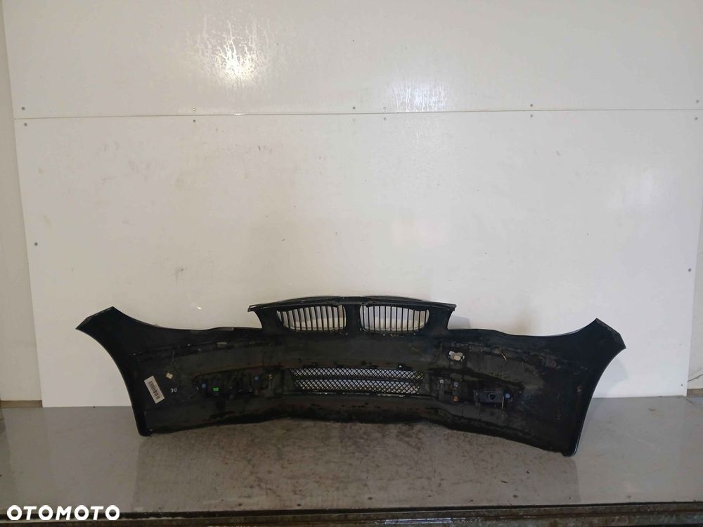 ^ ZDERZAK PRZÓD PRZEDNI BMW E87 SERIA 1 LIFT FL SCHWARZ 2 II CZARNY HALOGENY - 5