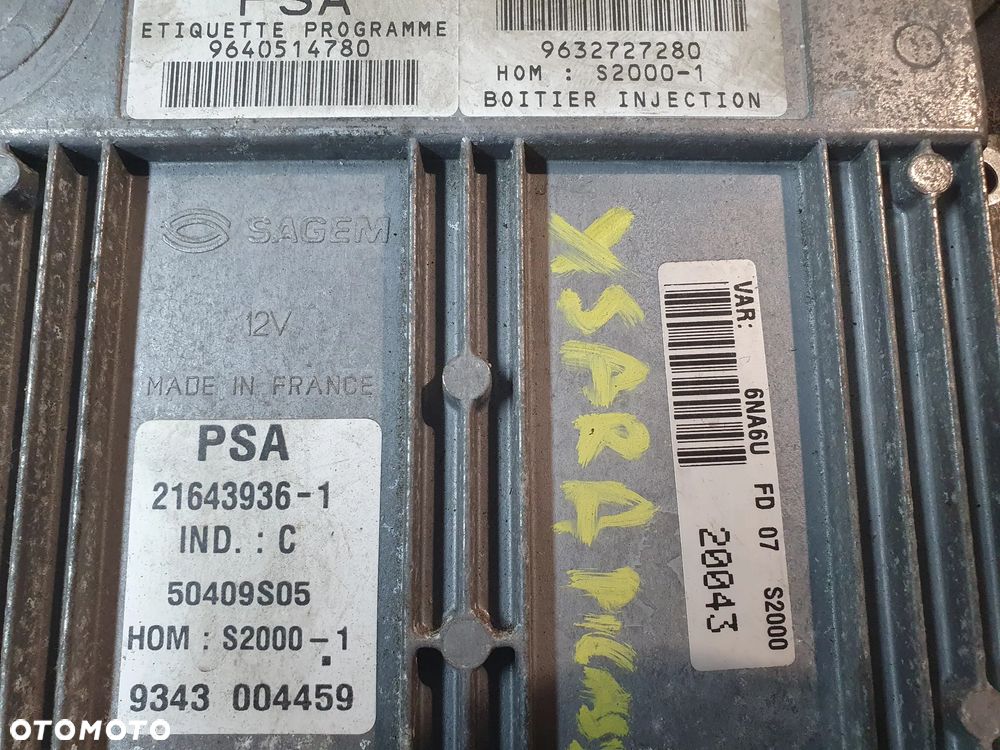 CITROEN XSARA PICASSO STEROWNIK SILNIKA 1,8 16V 9640514780  9632727280 - 2