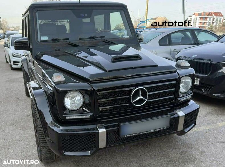 Ornament capota Mercedes W463 compatibila cu G-Class W463 (1989-2017) Negru lucios - 4