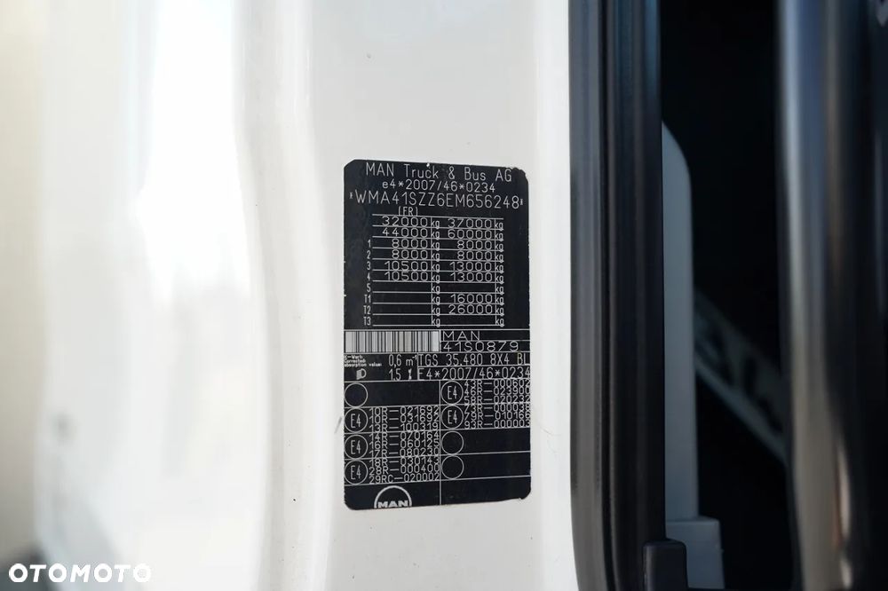 MAN MAN TGS 35.480 / 8x4 / HDS HIAB 288 EP-5 wysów : 12.7 M / SKRZYNIOWY - 7,4 M / UDŹWIG : 9400 KG / EURO 6 / STEROWANIE RADIOWE - 35