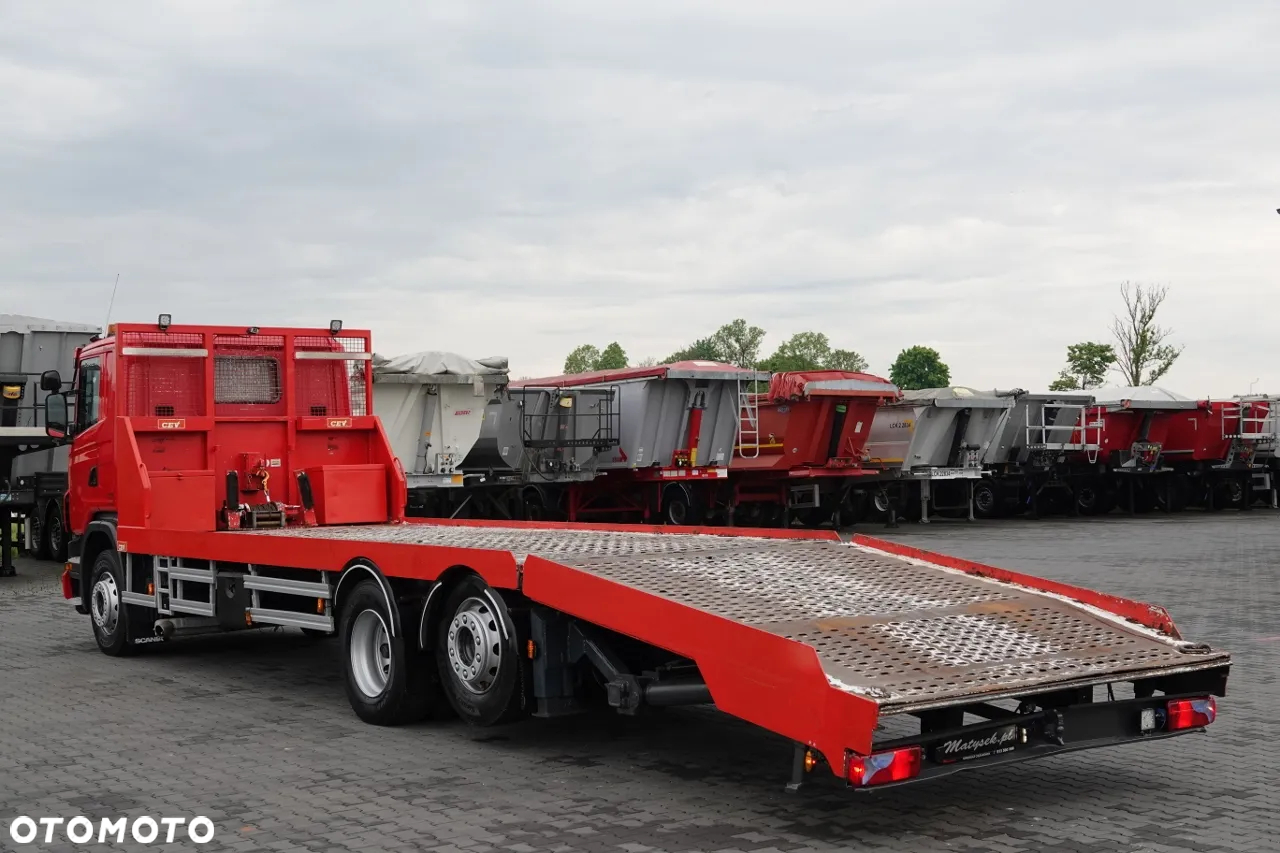 Scania G 360 / 6X2 / LAWETA / POMOC DROGOWA / OŚ SKRĘTNA I PODNOSZONA / NAJAZDY HYDRAULICZNE / WCIĄGARKA / SPROWADZONY - 8