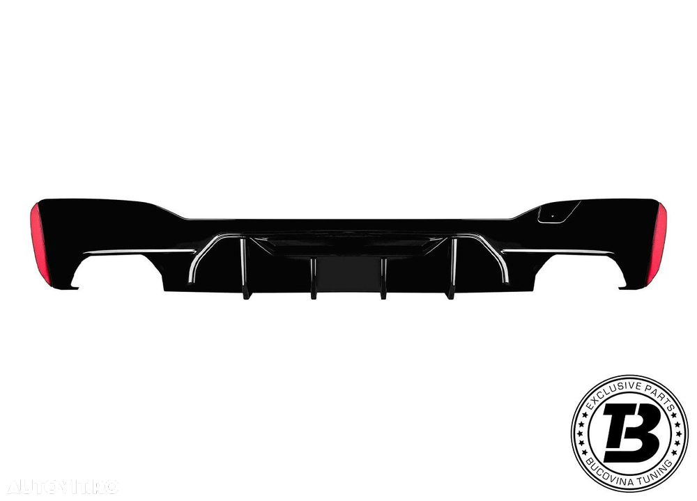Difuzor Bara Spate cu Ornamente compatibil cu BMW Seria 5 G30 G31 M5 Design - 2