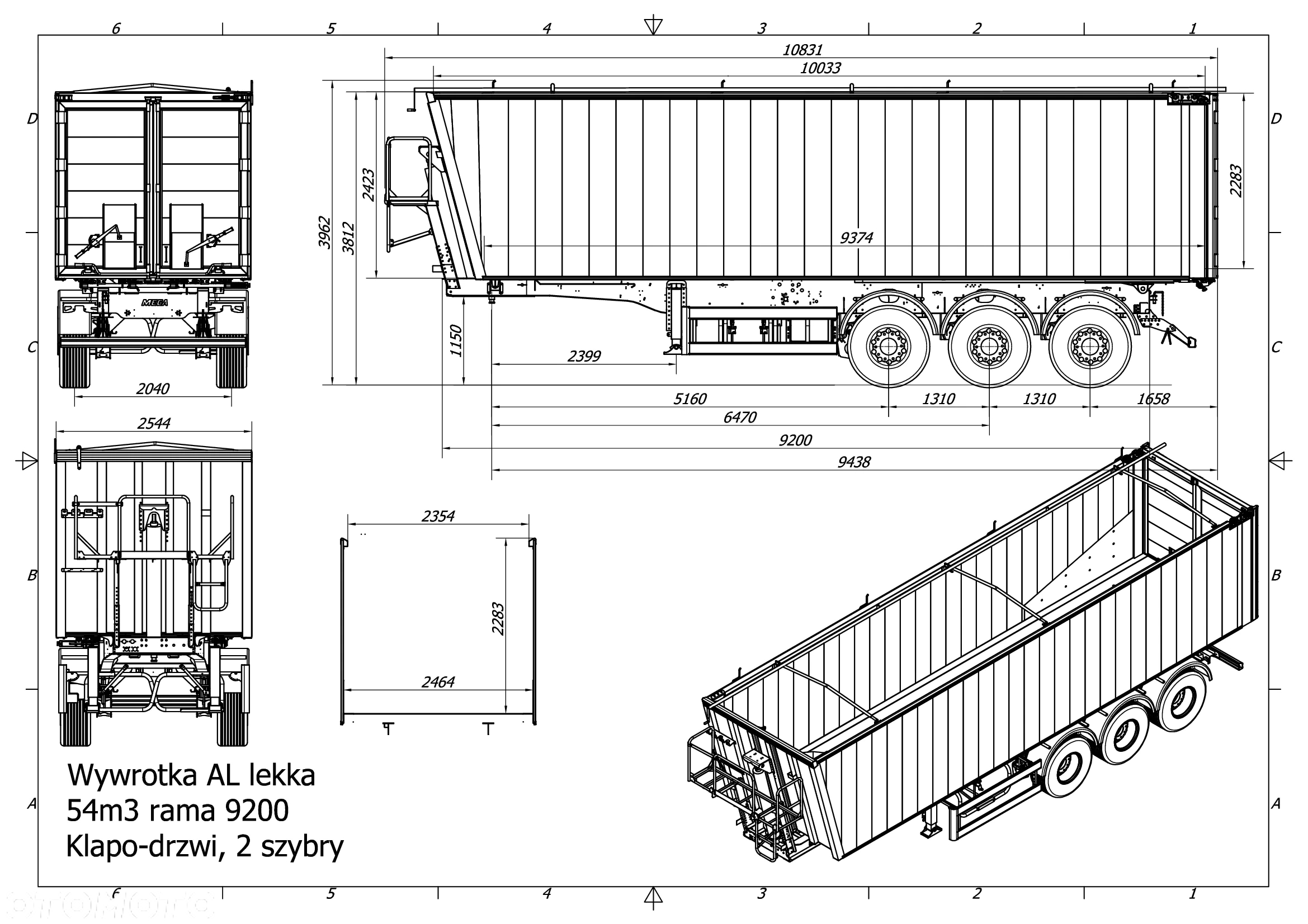 Mega 55m3 Naczepa Wywrotka Aluminiowa klapo-drzwi - 16