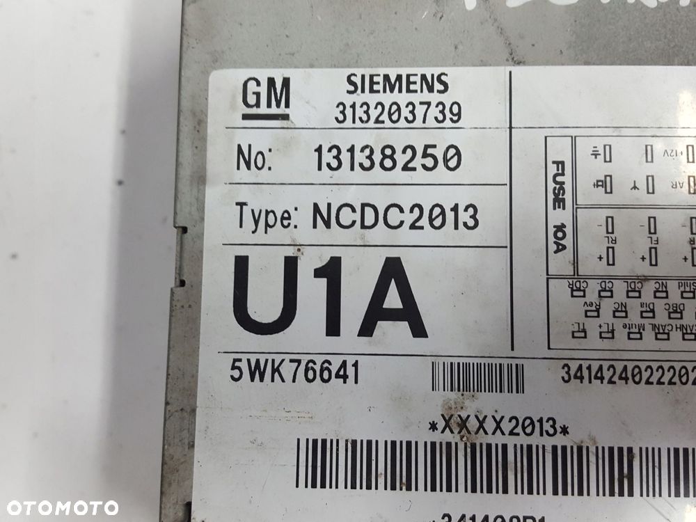 OPEL VECTRA C RADIO CD NCDC2013 ZMIENIARKA - 7