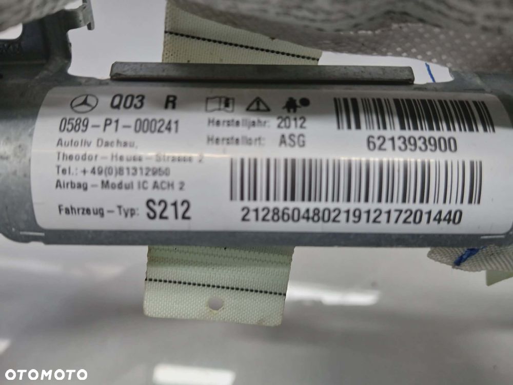 KURTYNA PRAWA AIRBAG PRAWY MERCEDES W212 09- KOMBI 2128604802 - 4