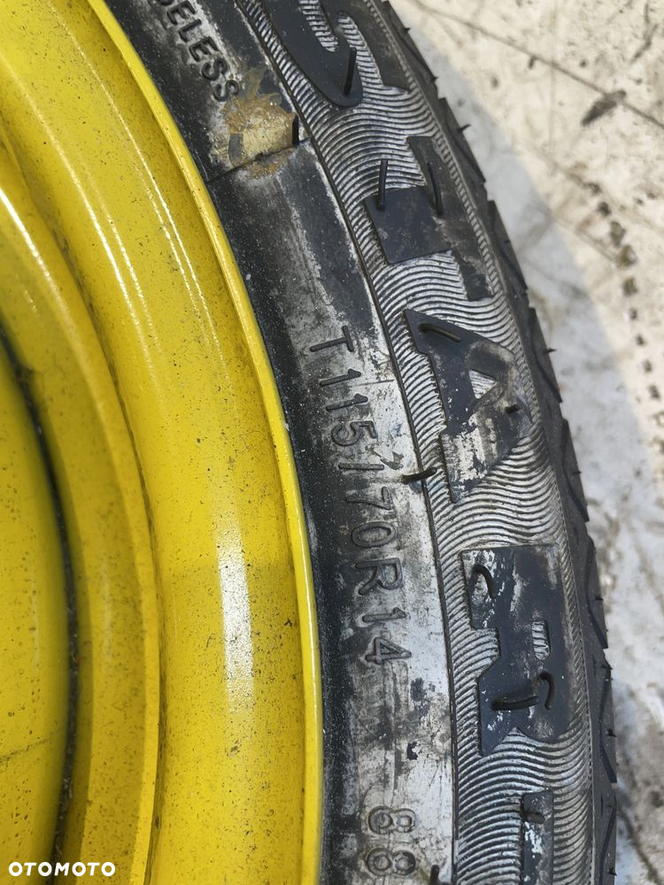 Koło zapasowe dojazdowe T115/70 R14 lewarek klucz Nissan pixo 4x100 - 4