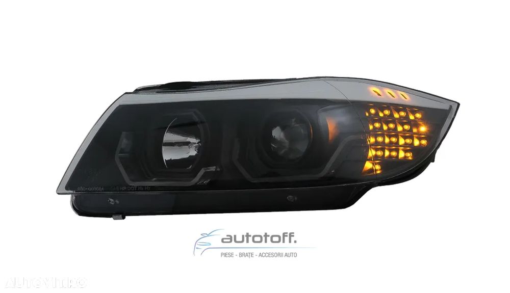 Faruri 3D Led Angel Eyes compatibile cu BMW Seria 3 E90 E91 (2005-2008) - 10