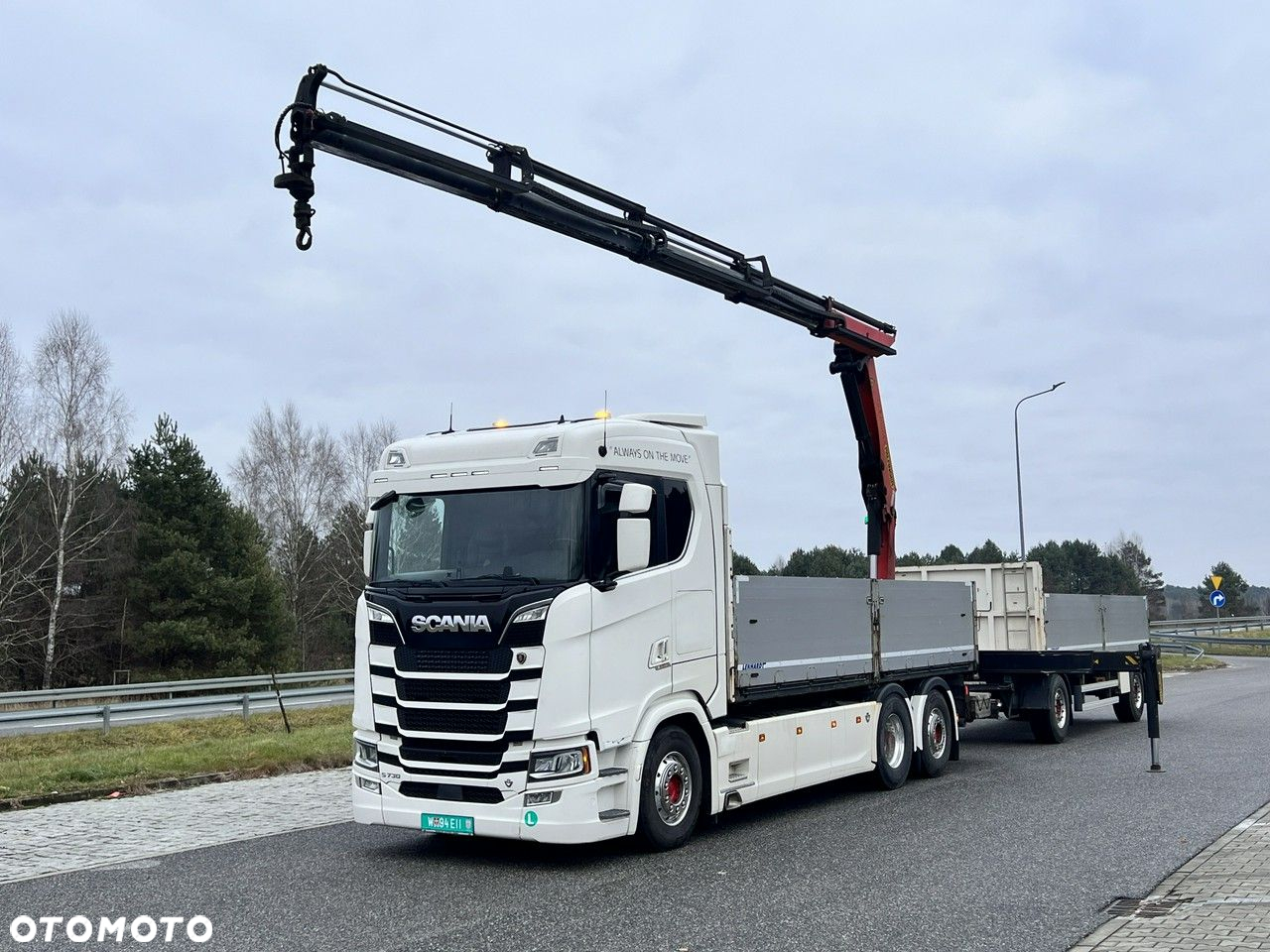 Scania s730 zestaw z przyczepa 2017/18 v8 palfinger dźwig z hds 6x2/4 - 3