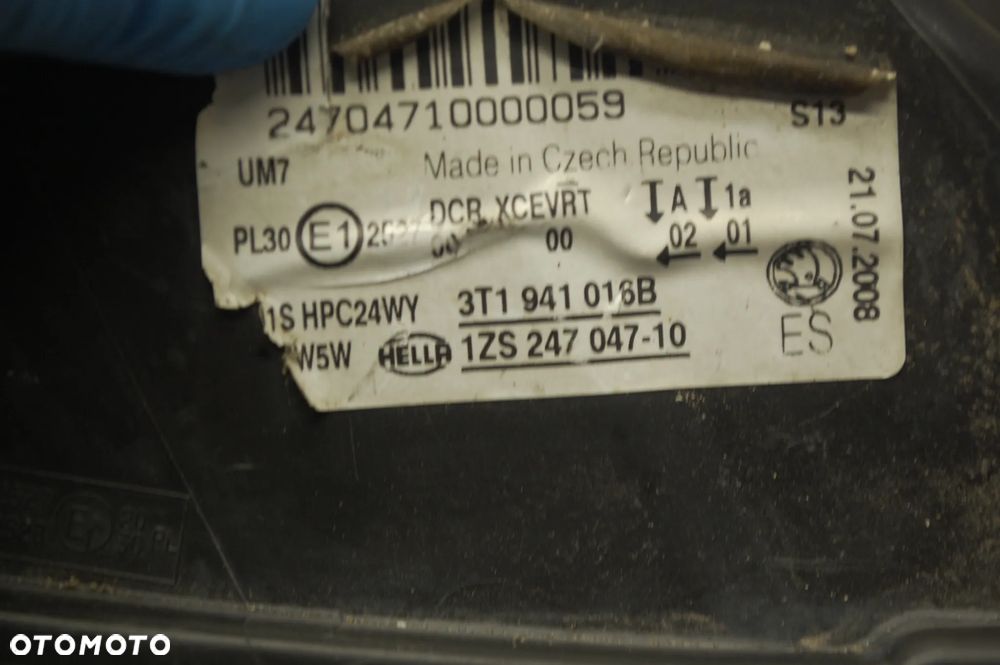 LAMPA PRAWY PRZÓD PRZEDNIA XENON SKRĘTNY SKODA SUPERB II 3T1941016B - 7