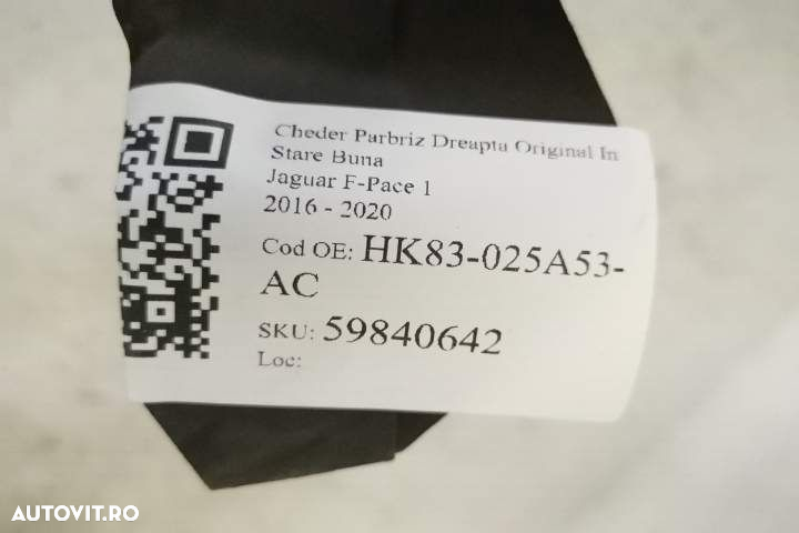 Cheder Parbriz Dreapta Original In Stare Buna Jaguar  F-Pace  1 [2016 - 7
