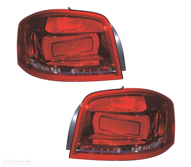 FAROLINS PARA AUDI A3 3P 09-12 BRANCO VERMELHO - 1