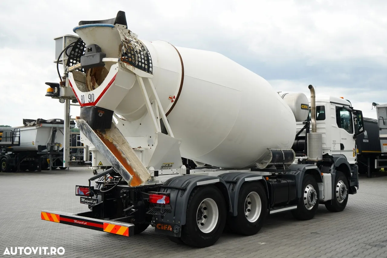 MAN TGS 32.470 / 8X4 / BETONIERĂ / 9 M3 / CIFA / JANTE DIN ALIAJ / EURO 6 / CONTRACT DE SERVICE POST-SERVICE - 4
