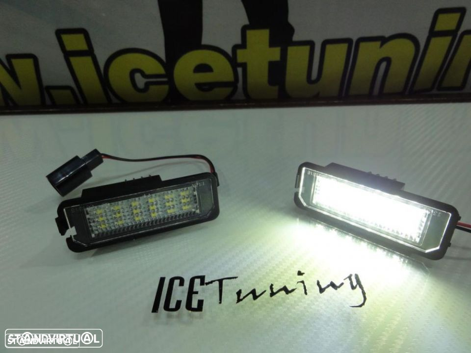 Suporte De Lâmpada De Matricula Com Led Branco Para Audi TT 8N 2-doors 1999-2006, VW EOS, Golf 4, 5, 6, 7, Lupo, Passat 3C, CC, Polo 6N2, 9N,9N3, Beetle, Passat B6, B7, Phaeton, Scirocco, Seat Altea, Exeo, Exeo ST, Ibiza 6J, Leon 1P, Skoda Superb 3T 4-drs Sedan 2008, Porsche Carrera GT, 911 Carrera 996, 997, GT2, GT3, Boxster 987, Cayene 9PA, Cayman 987C. - 20