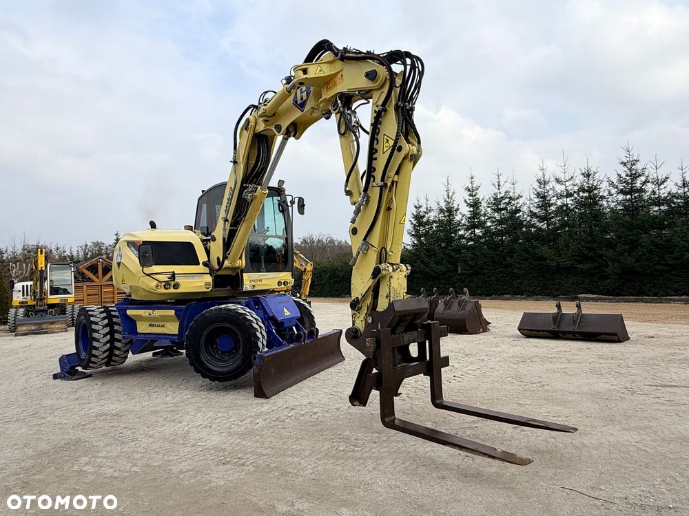 Mecalac Koparka 14 ton MECALAC 15 MWR koparko-ładowarka 3 łyżki widły 1 wł Centr.smarowanie Opony na BLIŹNIAKU 80%Camso ładowarka 714 12MTX 4x4 skrętne KLIMA kabina Premium silnik 146KM DEUTZ szybka 35km/h - 25