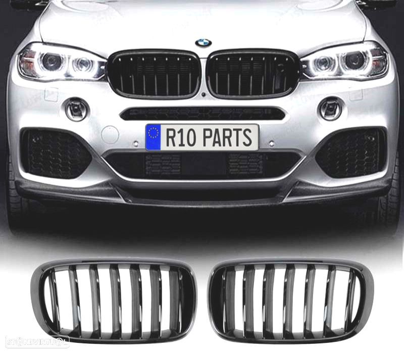GRELHA FRONTAL BMW X6 F16 14- PRETO BRILHANTE - 1