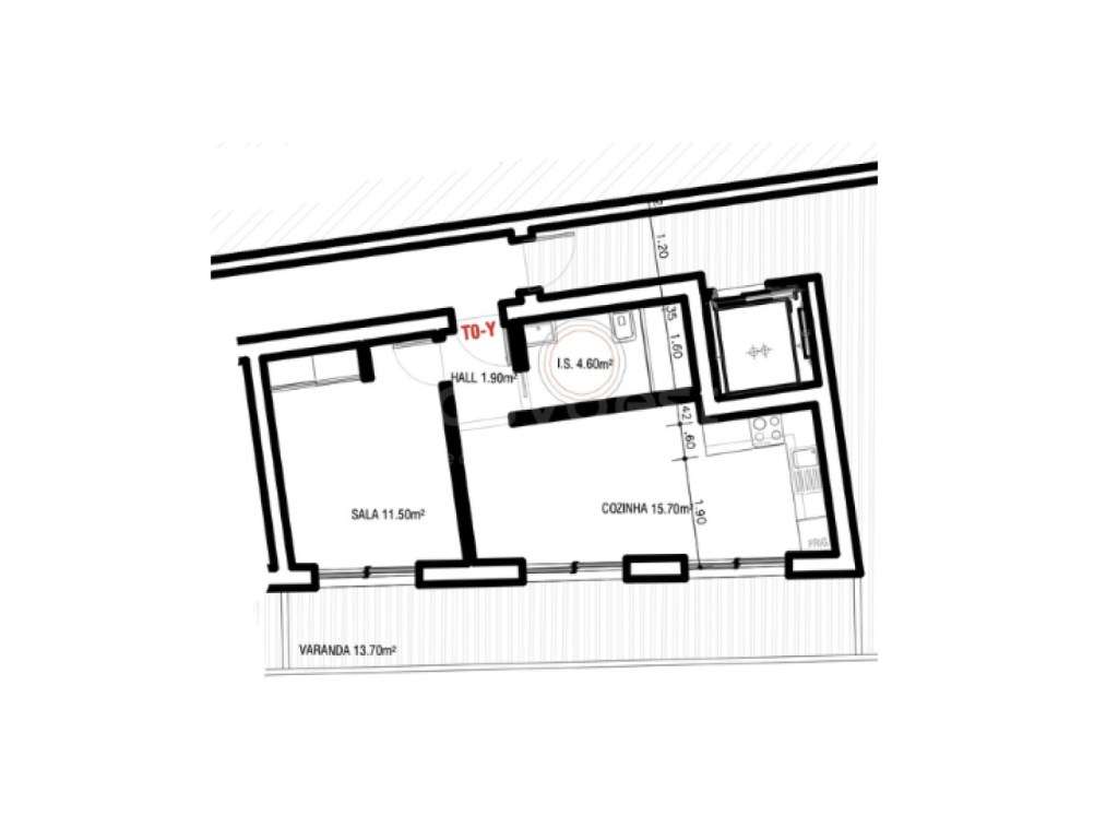Apartamento T0+1 - Edifício Mares - Fração Y - Grande imagem: 2/7