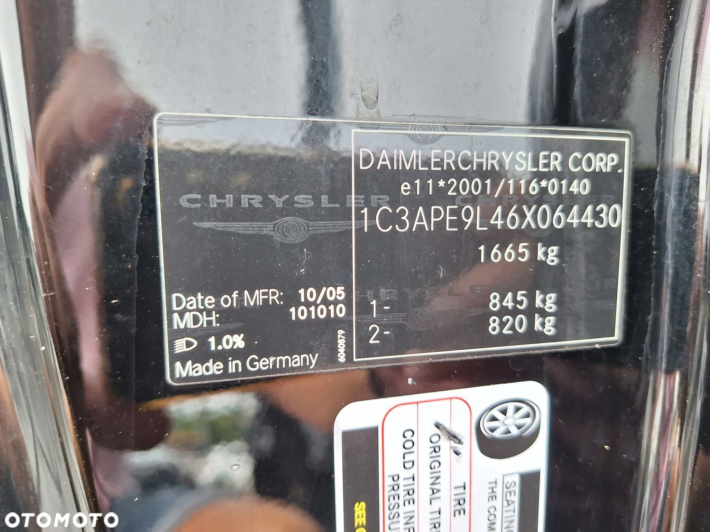 Chrysler CROSSFIRE PAS TYŁ ĆWIARTKA BŁOTNIK TYŁ PRAWY PRÓG SŁUPEK - 8