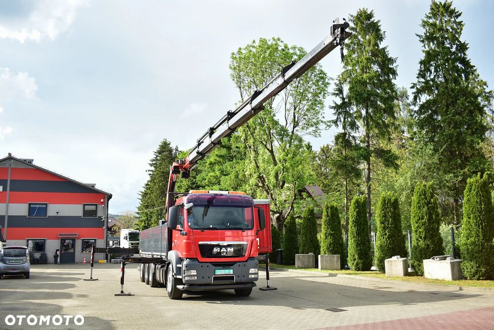 MAN TGS 35.480 Tridem 8x4 /Skrzynia 7.20m./ Palfinger PK 34002 SH/ Wciągarka/ 8 Segmentów/ 22m. / 5 i 6 Funcja/ Rotator/ Pilot/  Manual/ Euro 5/ Autokran/ Ladekran/ Kran/ HDS/ Seilwinde / Sprowadzony ! - 15
