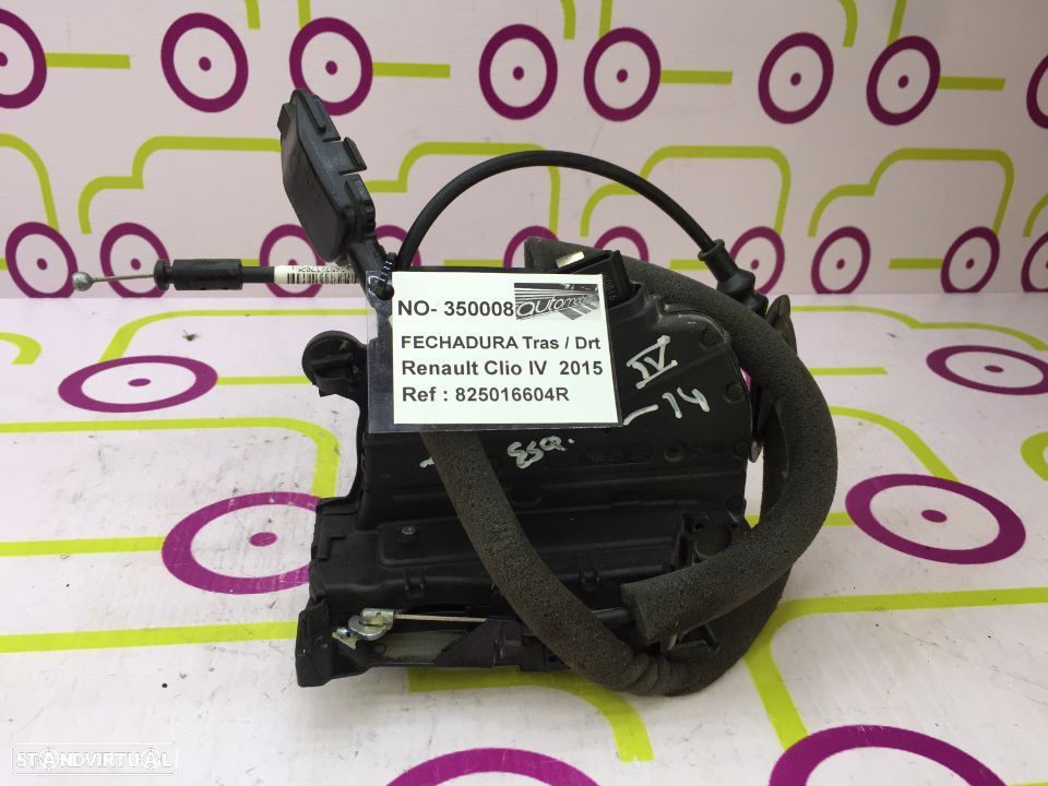 Fechadura Trás / Esquerda Renault Clio IV 5 Portas de 2015 - Ref: 825016604R - NO350008 - 1