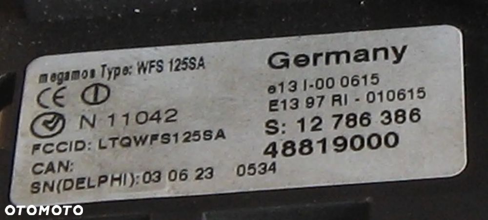 stacyjka kluczyk SAAB 93 12786386  48819000 - 5