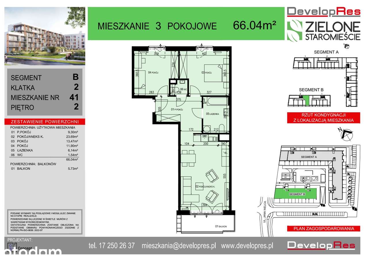 66m2 | mieszkanie dwustronne | 3 pokoje | B-41