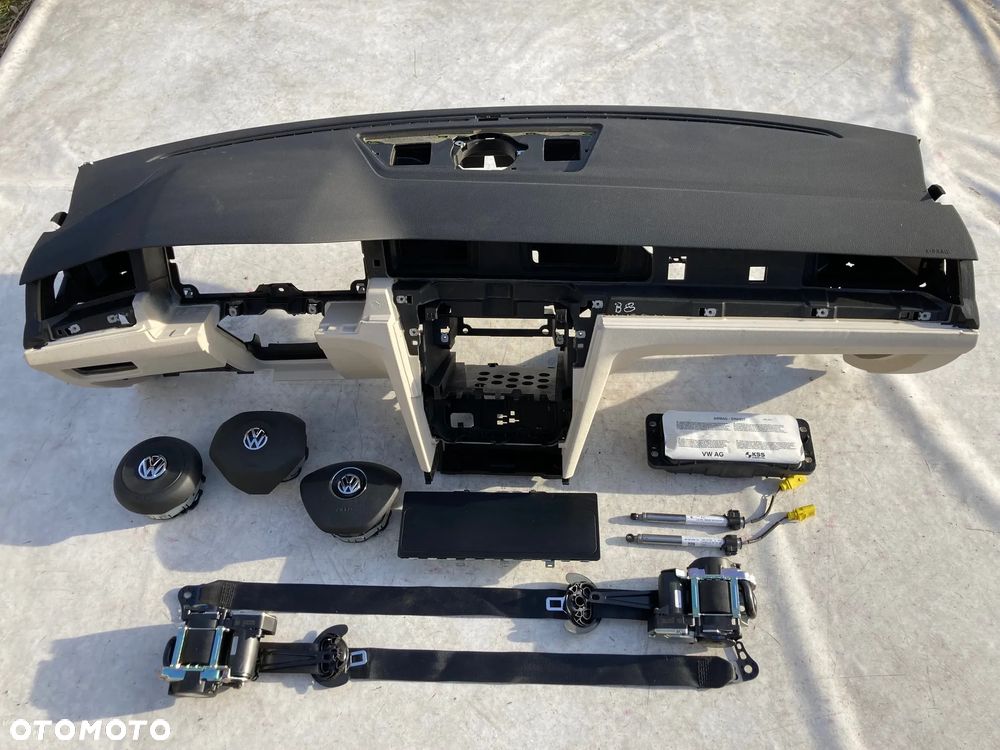 VW ARTEON 3G8 DESKA KONSOLA KOKPIT PULPIT PÓŁKA PARAPET PODUSZKI POWIETRZNE KIROWCY PASAŻERA KOLAN KOLANOWA PODUSZKA POWIETRZNA  AIRBAG SRS AIR BAG PASY PAS Oryginał NOWE NEW NEU NEV Okazja !!! - 4