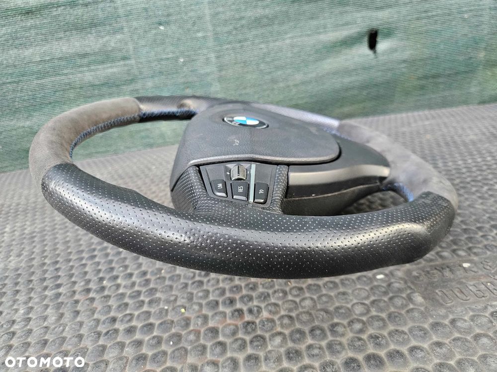 Kierownica Ścięta Trzy 3 Ramienna Pikowana Skóra Ancantara Multifunkcja Sterowanie AirBag Poduszka BMW 5 F10 F11 - 5