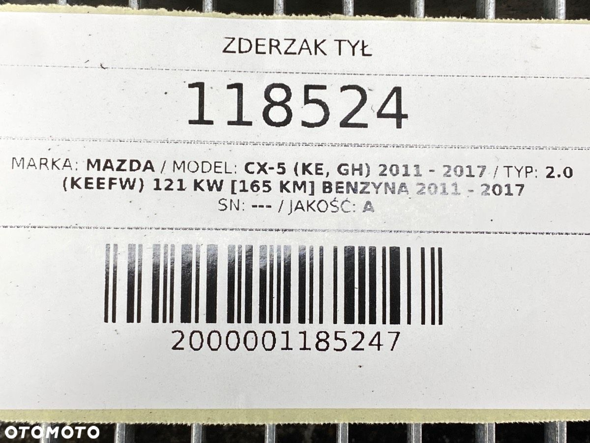 ZDERZAK TYŁ TYLNY MAZDA CX-5 2016 41V PDC - 14