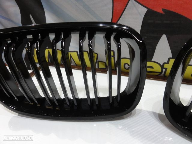 Grelha frontal BMW F20 / F21 11-15 M2 look / dupla lamina preto piano brilhante - 6