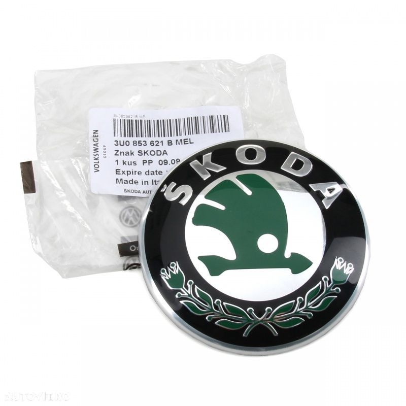 Emblema auto Skoda Octavia 1 (1U2/1U5) 1997-2010, Fabia 1 04.2000-03.2007, Felicia 1998-06.2001, fata, logo masca fata - 1