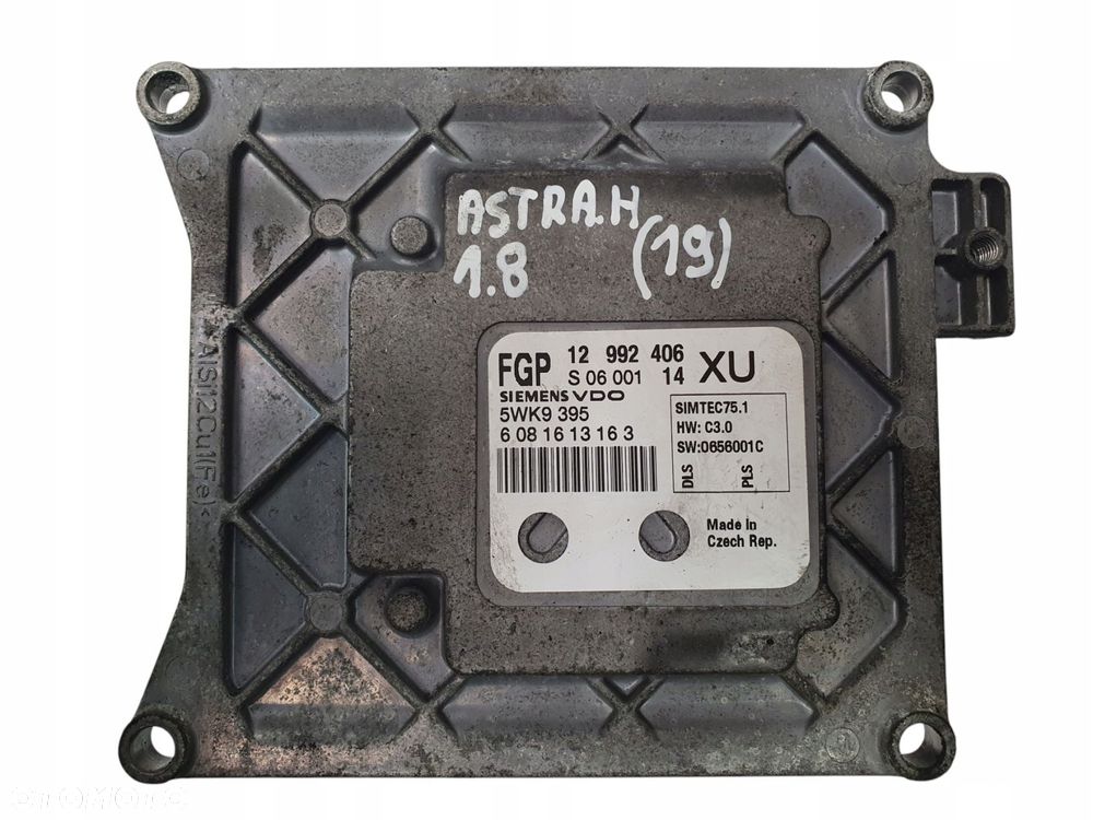 STEROWNIK SILNIKA ECU Opel Astra H Zafira B 1.8 16V 12992406 XU - 1