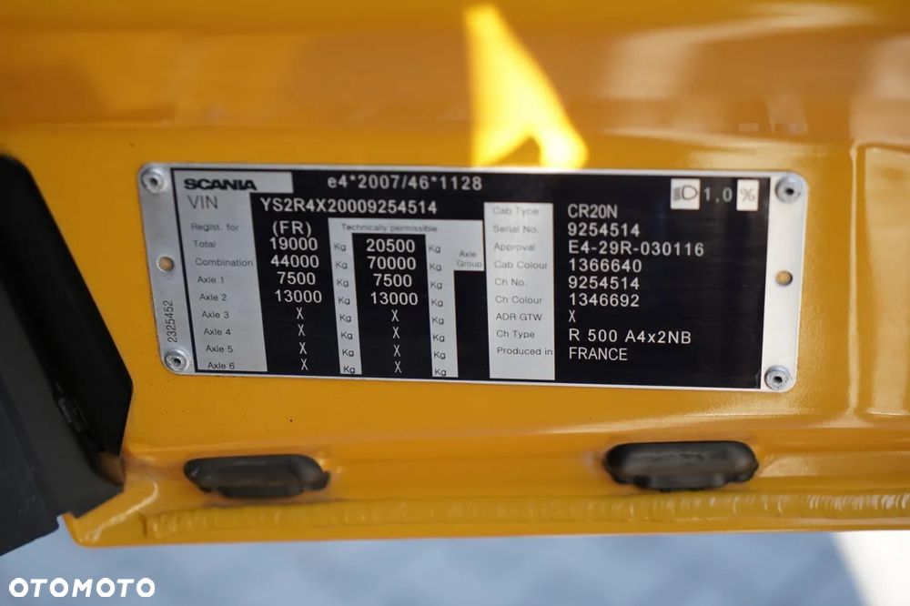 Scania R 500 / RETARDER  / CAŁA NA PODUSZKACH / NISKA KABINA - 36