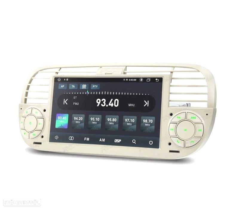 AUTO RÁDIO GPS ANDROID 12 PARA FIAT 500 07-15 BRANCO - 6