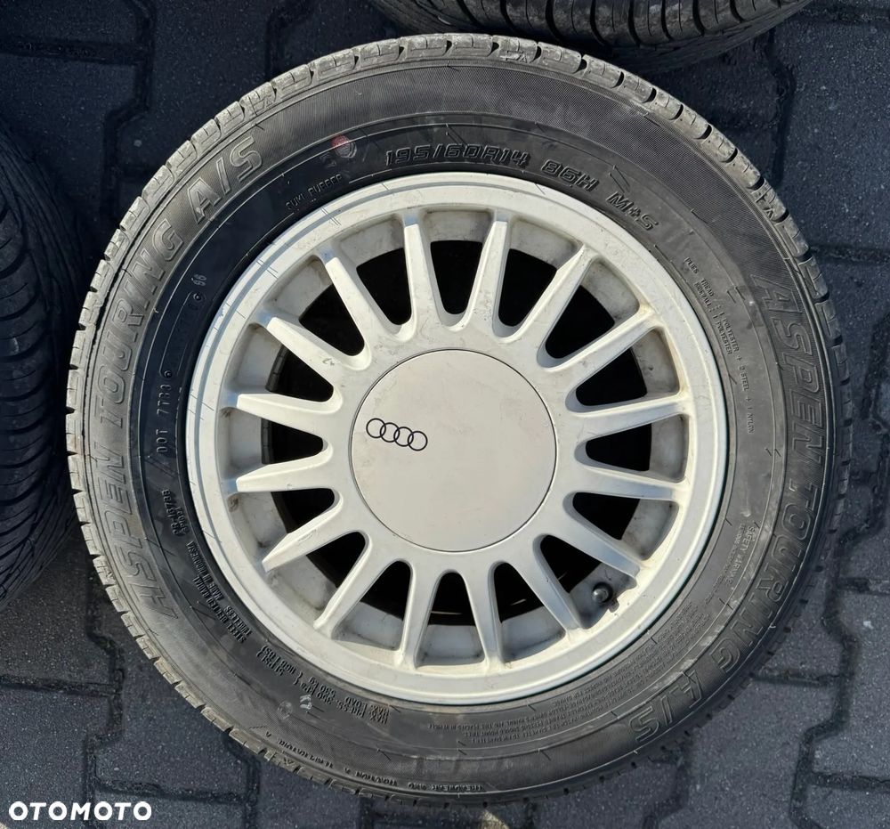 Audi 80 B2 Coupe felgi koła oryginał 14" 853601052A ET45 4x108 ładne opony 195 60 14 - 5