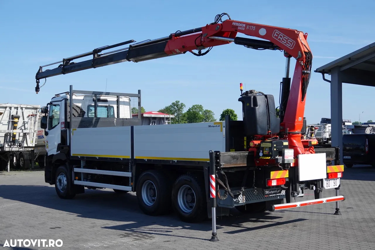 Renault C 380 / 6X4 / TRANSMISIE 6,4 M / + HDS FASSI F175A / CAPACITATE MAX DE RIDARE 7.535 KG / PRELUNGIE 12,3 M / ROTATOR / RADIO COMANDĂ / PNEURI 100% / IMPORTAT - 4