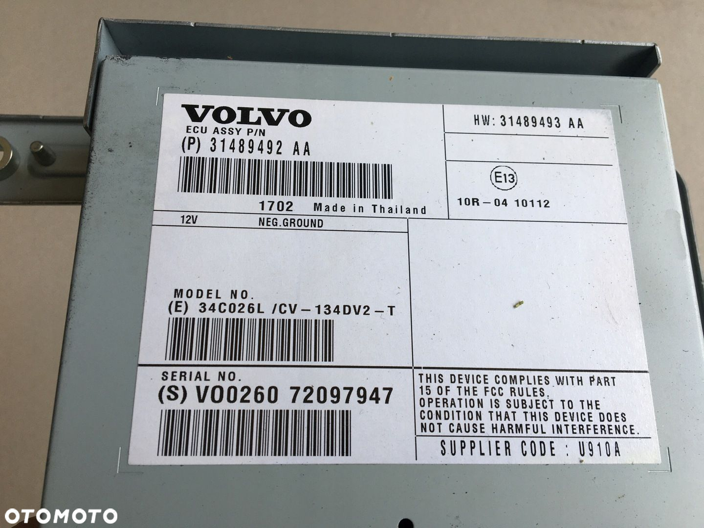 VOLVO V60 I LIFT 13- V40 II S60 II WZMACNIACZ RADIA MODUŁ 31489492AA - 3