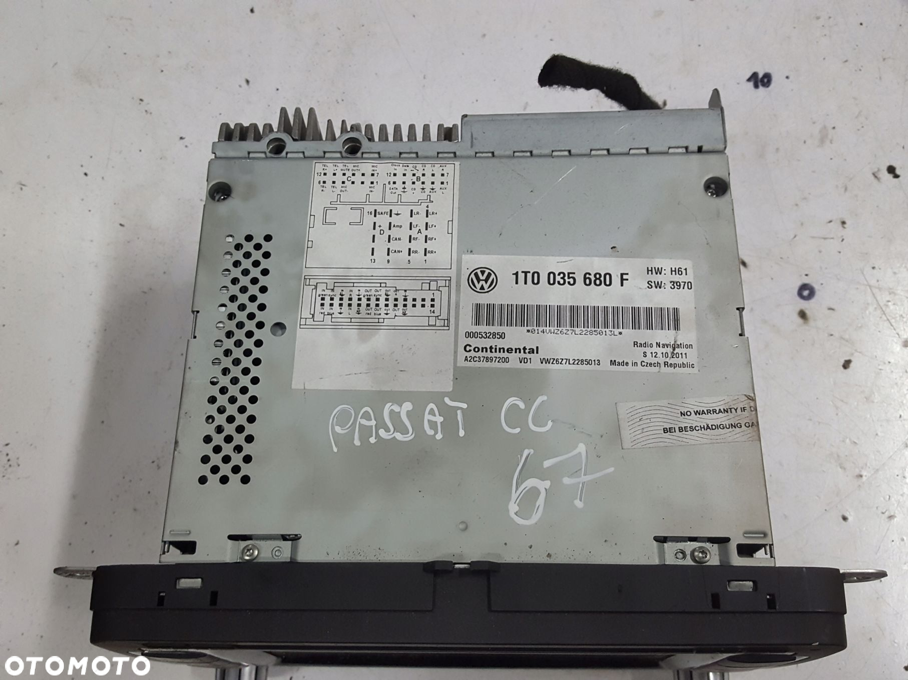 VW PASSAT B7 CC EOS GOLF V VI NAWIGACJA GPS RADIO 1T0035680F - 5