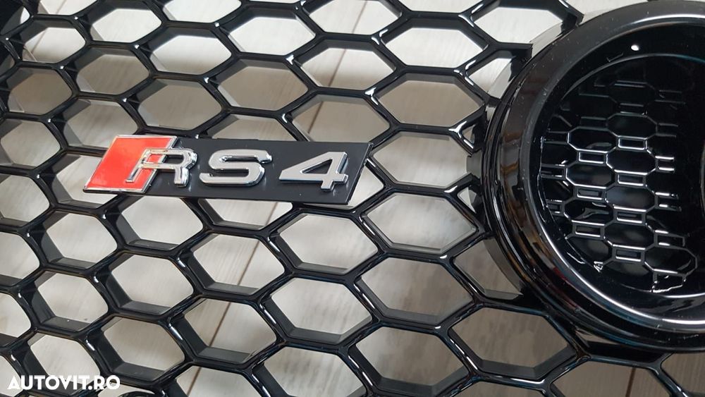 Grila-Fagure-RS4-Look-Audi-A4-B8-2008-2012-Neagra-Lucios-Premium-Noua - 8