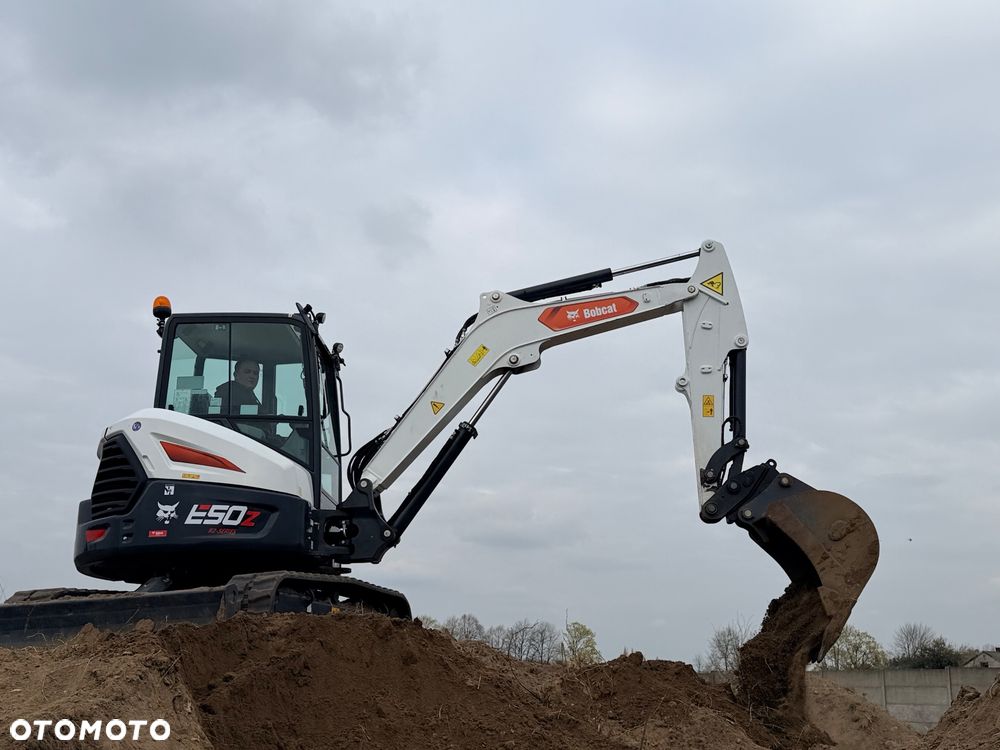 Bobcat Minikoparka Bobcat e50Z 5ton e55 e60 Cat 303.5 304  305 3xłyżki Ramię LOONG dodatkowe linie hydr wyjścia AUX1 + 2 przeciw waga MAX-dociążenie gąsienice 85% od nowości 1 właściciel z Niemiec Auto IDLEE po serwisie Widły wiertnica grabie i inne za dopłatą Szybkozłącze hydr Miller łyżka przedsiębierna Pług  Kubota Takeuchi Jcb - 11