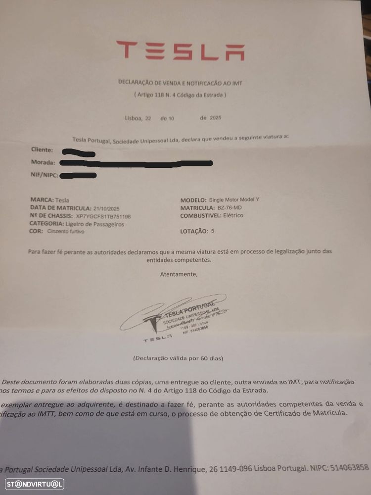 Tesla Model Y Tração Traseira - 1