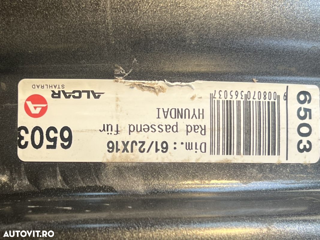 vând jante tablă Hyundai pe 16” cu 6 găuri noi - 3