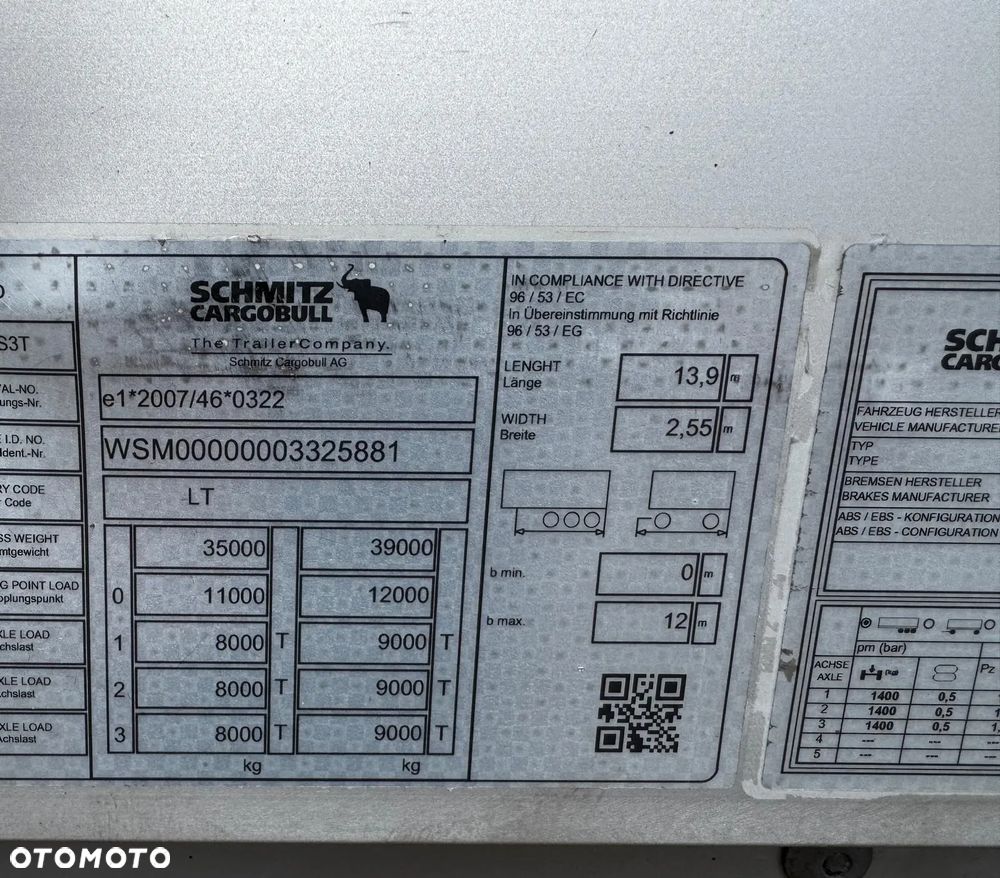 Schmitz Cargobull VARIOS- ‼️naczepa typu Standard lub Mega ‼️Wys 2,75 - 3.0m.Dach podnoszony regulowany 2 sztuki Sprzedam. ‼️Koła 385/55R22,5 - 18
