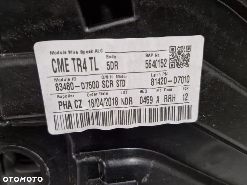 hyundai tucson iii podnośnik mechanizm szyby prawy tył tylny 2 pin 83460-d7000 - 2