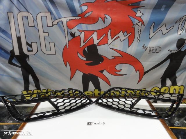 Grelhas faróis nevoeiro Audi A4 B8 11-15 RS LOOK preto brilhante - 1