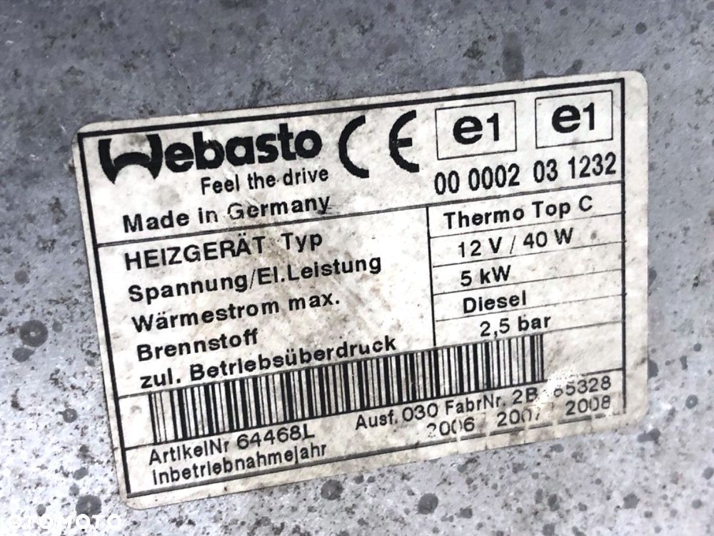 WEBASTO - 458.00 PLN - BMW X5 (E53) 2000 - 2006 3.0 d 160 kW [218 KM] olej napędowy 2003 - 2006 - 5