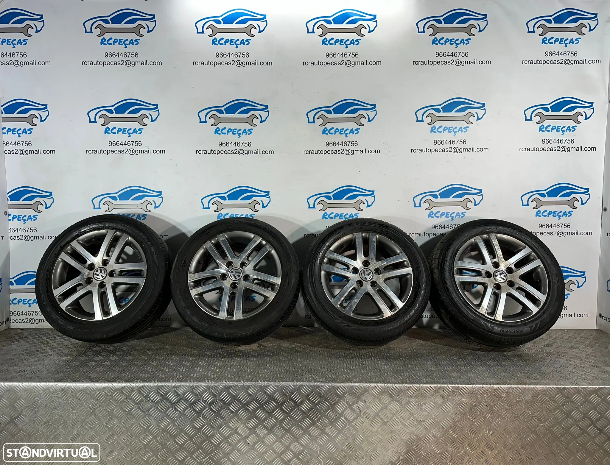 .Conjunto Jantes 16 Originais VW Touran 6.5J ET50 5x112 1K0601025BM - 2