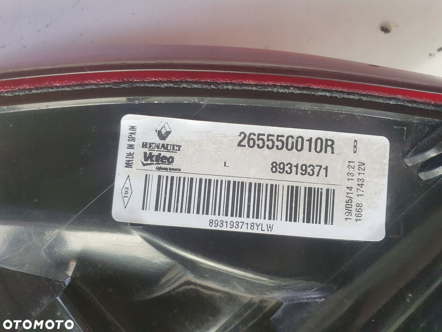 Renault Megane III kombi TYLNIA TYLNA LAMPA LEWA lewy tył 265550010R - 2