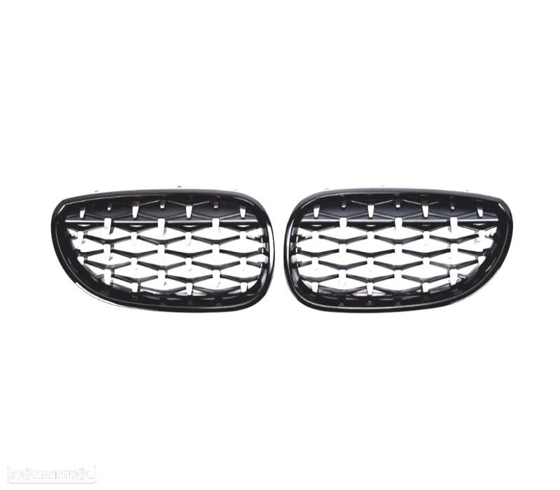 GRELHAS FRONTAIS BMW E60 E61 03-10 DIAMANTE PRETO BLACK DIAMOND - 2