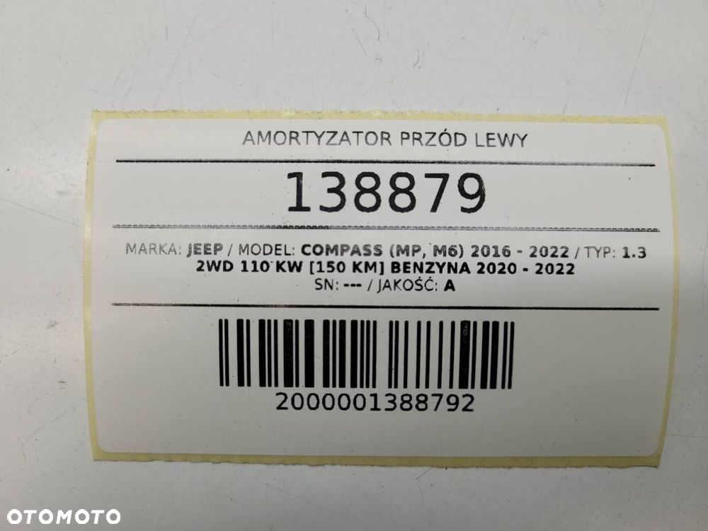 AMORTYZATOR MCPHERSON PRZÓD PRZEDNI LEWY JEEP COMPASS II 1.3 B - 12